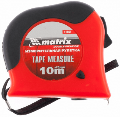 Рулетка 10м*25мм MATRIX DOUBLE fixation (31061) в Нефтеюганске