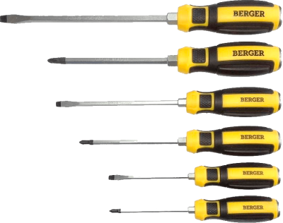 Набор отверток 6шт ударных с шестигранником BERGER (BG1067) в Нефтеюганске