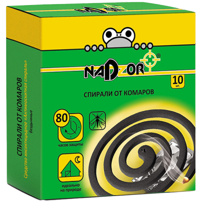 Спирали от комаров NADZOR (10шт) черные в Нефтеюганске