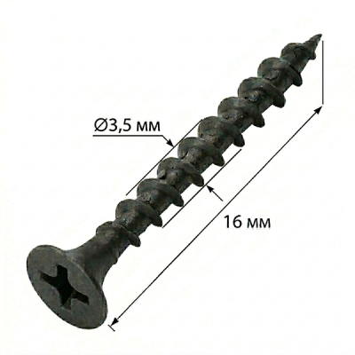 Саморез по дереву 3,5х16мм черный в Нефтеюганске