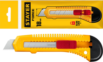 Нож монтажный с выдвижным лезвием 18мм STAYER пластм.(0911) в Нефтеюганске