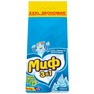 Стиральный порошок Миф автомат 9кг в Нефтеюганске